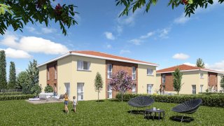 Résidence de 16 villas T4 en duplex contemporaines dans un cadre verdoyant à Pibrac