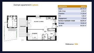 Petite copropriété de 26 logements du T2 au T4 en duplex avec espace extérieur privatif